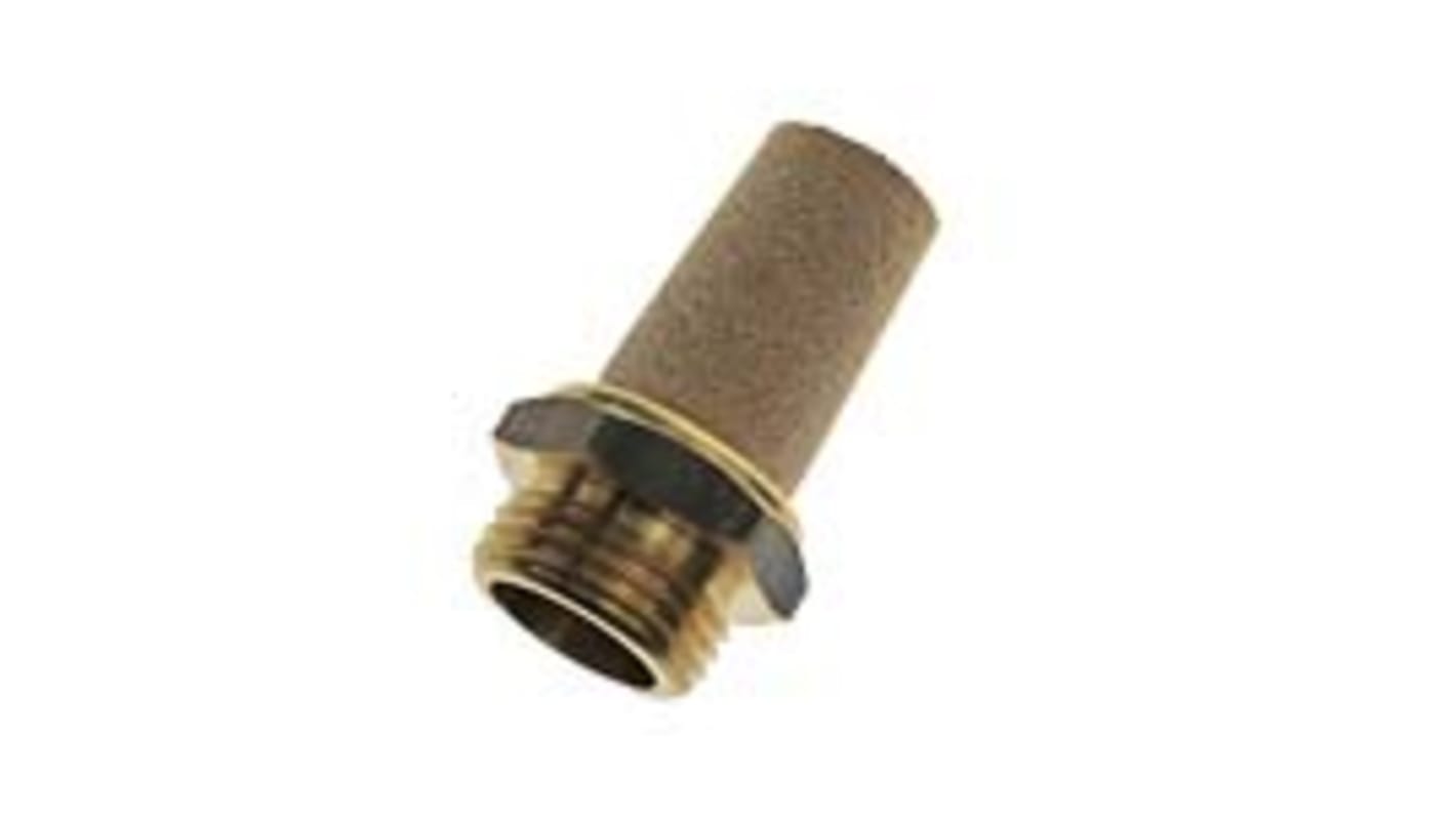 Legris 0675 Brass 12bar Pneumatic Silencer, Threaded, G 1/4 Male