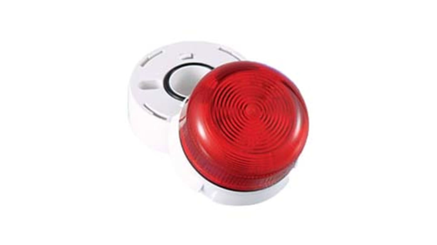 Klaxon Flashguard QBS Series Red Flashing Beacon, 110 V ac, Base Mount, LED Bulb, IP67