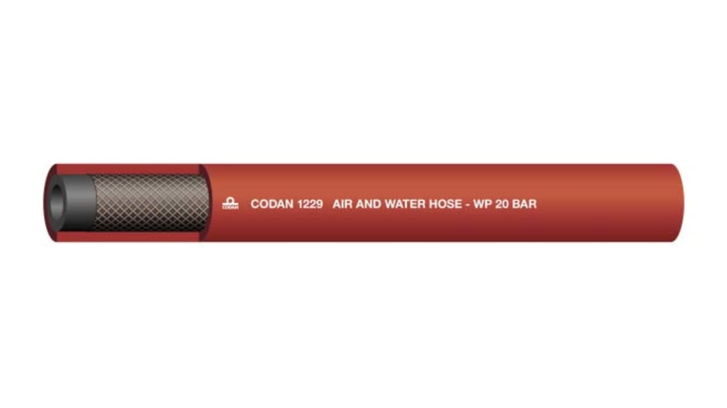 RS PRO EPDM, Hose Pipe, 19mm ID, 27mm OD, Red, 25m