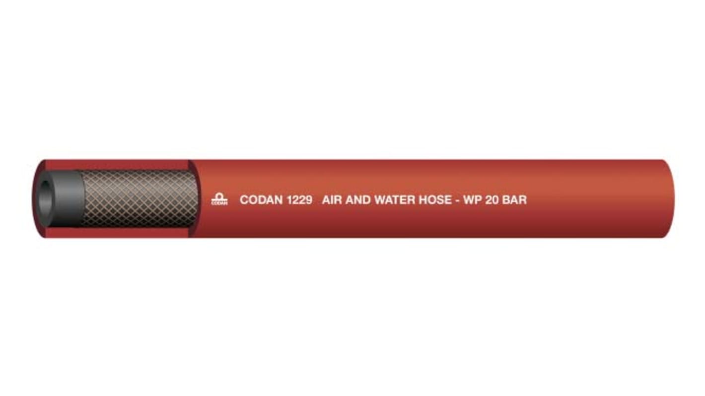 RS PRO EPDM, Hose Pipe, 25mm ID, 35mm OD, Red, 25m