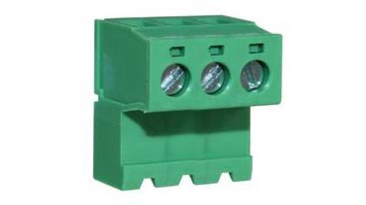 RS PRO, 5.08mm Pitch, 3 Way, Right Angle, Pluggable Terminal Block, Inverted Plug, Through Hole, Screw Termination