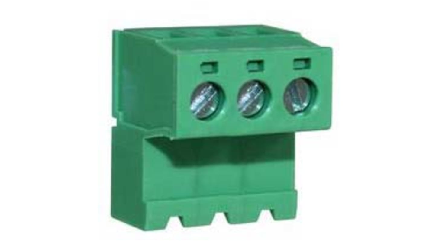 Morsettiera collegabile RS PRO Maschio a 3 vie, 1 fila, passo 5.08mm, Montaggio su foro passante
