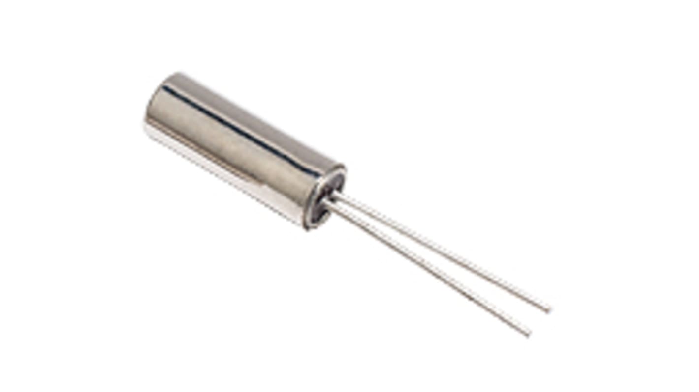 IQD 石英晶体谐振器, 32.768kHz, 通孔安装, 2引脚, 12.5负载, 2 (Dia.) x 6.2mm