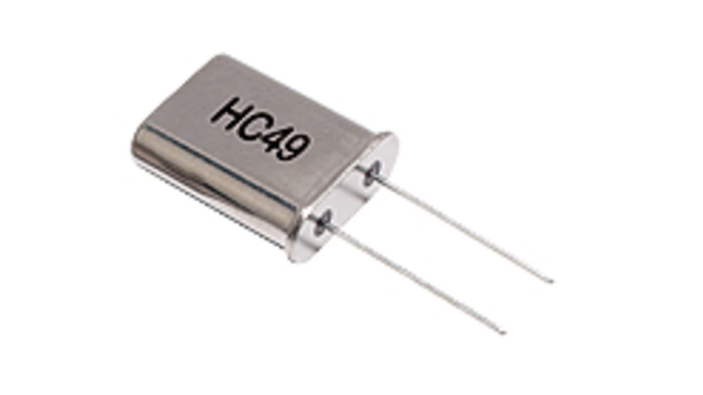 Unidad de cristal 2MHZ, ±50ppm, HC49, 2-Pin, 11.05 x 4.65 x 13.46mm