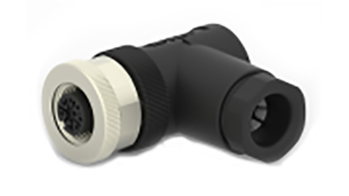 TE Connectivity M12圆形连接器插头, 8芯, 电缆安装, 电缆端接, 2.0A, 30.0V, IP67, T411系列