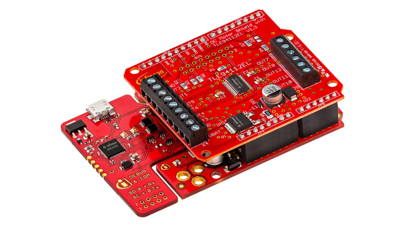 Płytka ewaluacyjna, TLE94112EL, Płytka ewaluacyjna, DC Motor Shield, do uzycia z: Arduino, DC