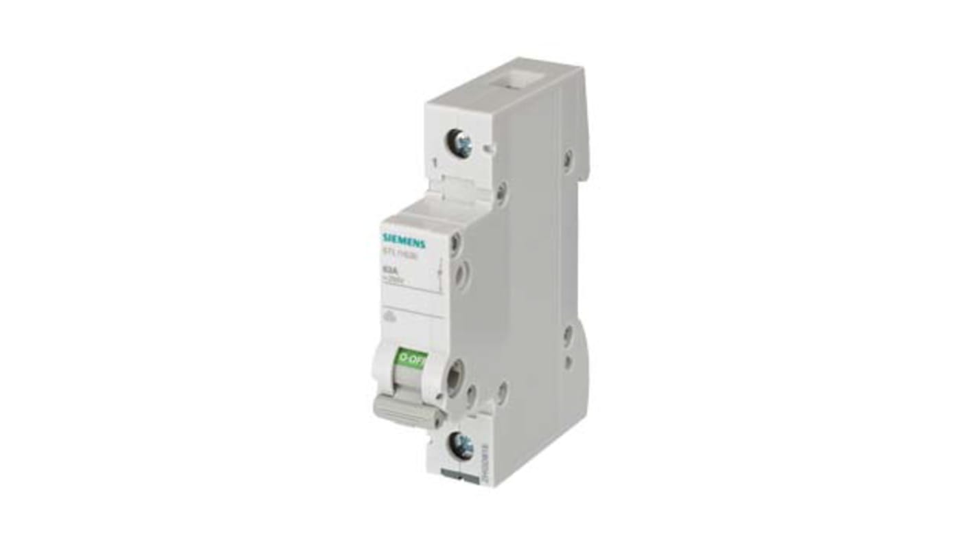 Siemens 1P Pole Isolator Switch - 40A Maximum Current