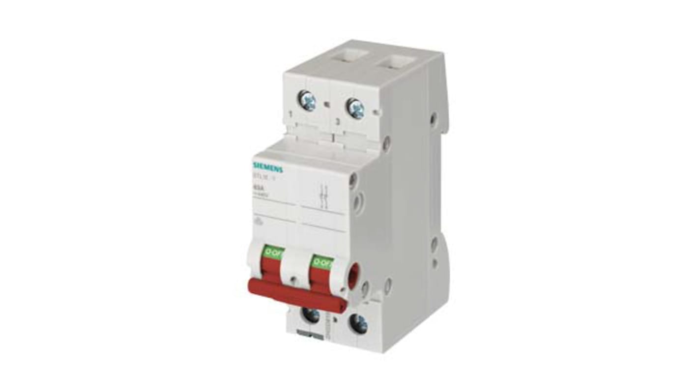 Siemens 2P Pole Isolator Switch - 63A Maximum Current