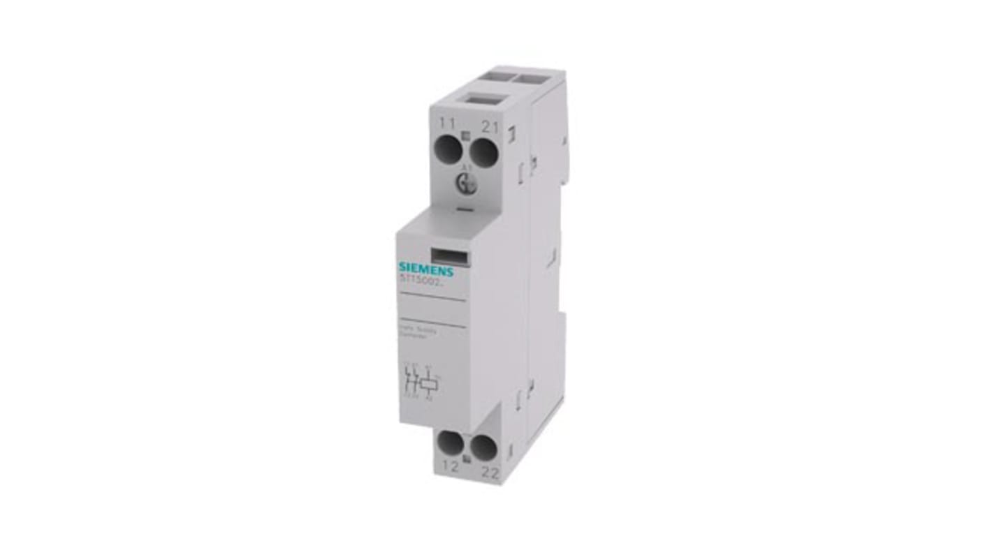 Siemens SENTRON 5TT INSTA Contactor, 230 V ac Coil, 2-Pole, 20 A, 2NC, 230 V ac