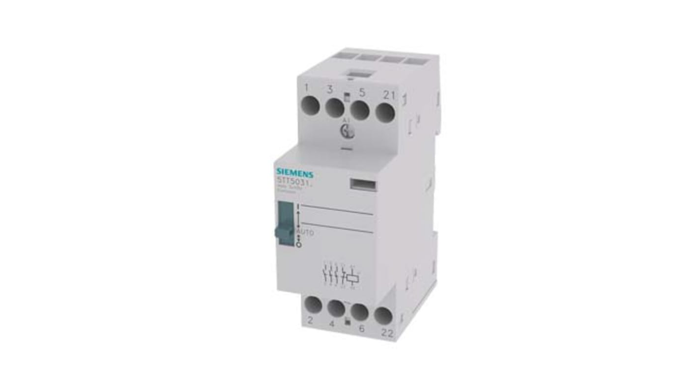 Stycznik 220 V AC/DC Siemens styki: 4 25 A 3NO Montaż na szynie DIN Śruba 5TT5031-6