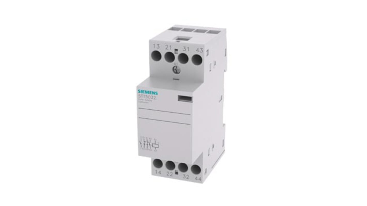 Siemens SENTRON 5TT Contactor, 24 V ac/dc Coil, 4-Pole, 24 A, 2NO + 2NC, 400 V ac