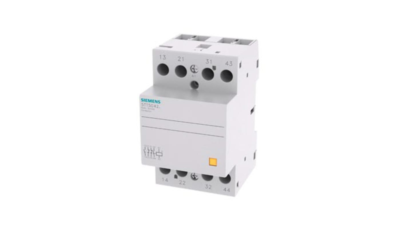 Stycznik 24 V AC/DC Siemens styki: 4 40 A 2NO + 2NC Montaż na szynie DIN Śruba 5TT5042-2