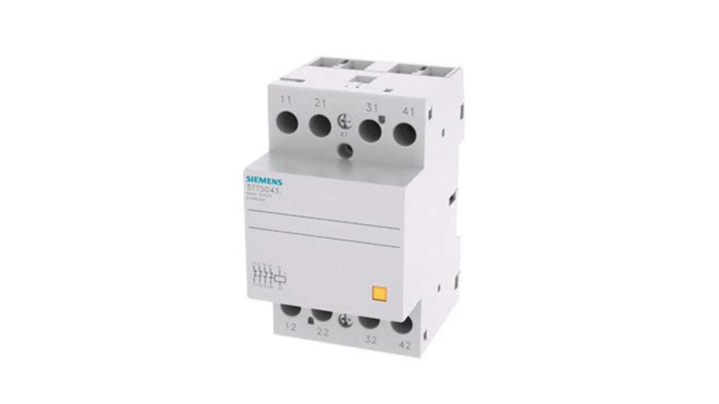 Siemens SENTRON 5TT INSTA Contactor, 220 V ac/dc Coil, 4-Pole, 40 A, 4NC, 400 V ac