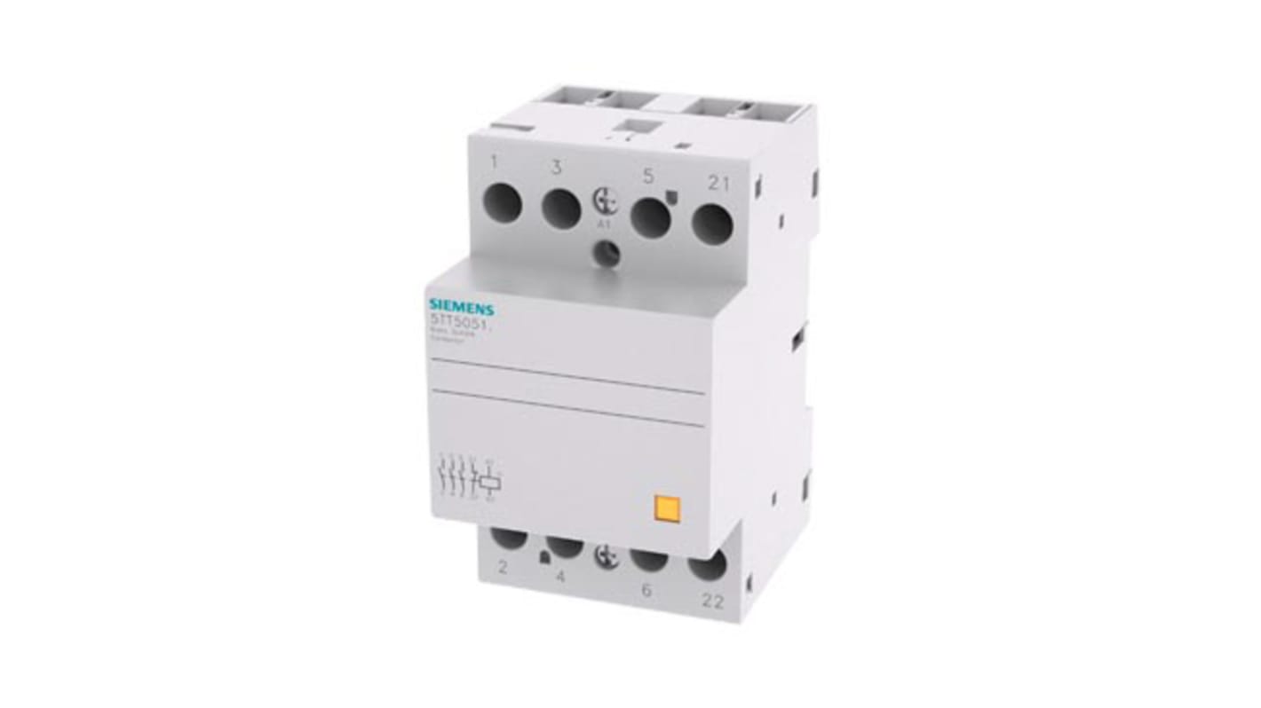 Stycznik 24 V AC/DC Siemens styki: 4 63 A 3NO + 1NC Montaż na szynie DIN Śruba 5TT5051-2