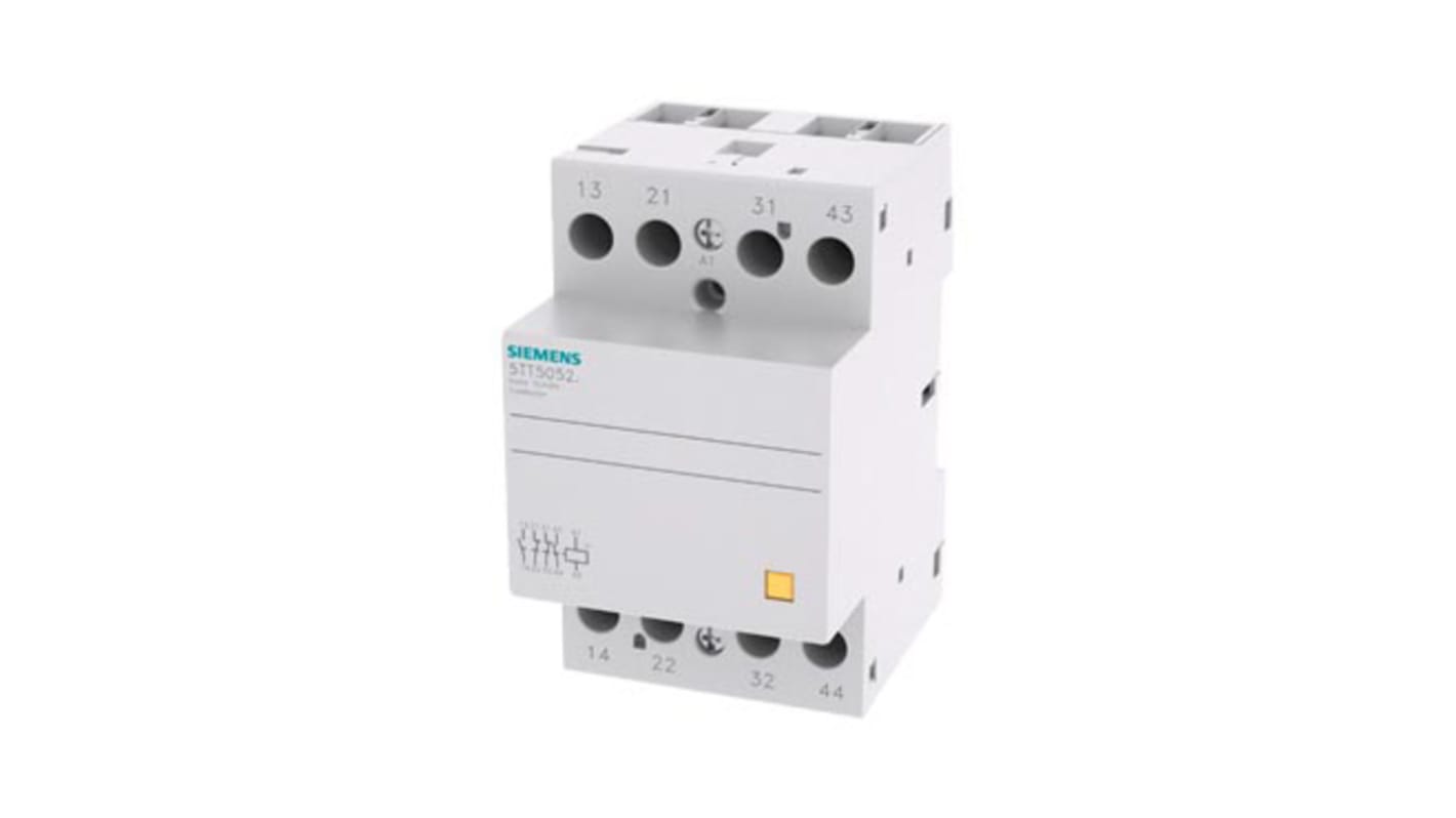 Stycznik 24 V AC/DC Siemens styki: 4 63 A 2NO + 2NC Montaż na szynie DIN Śruba 5TT5052-2