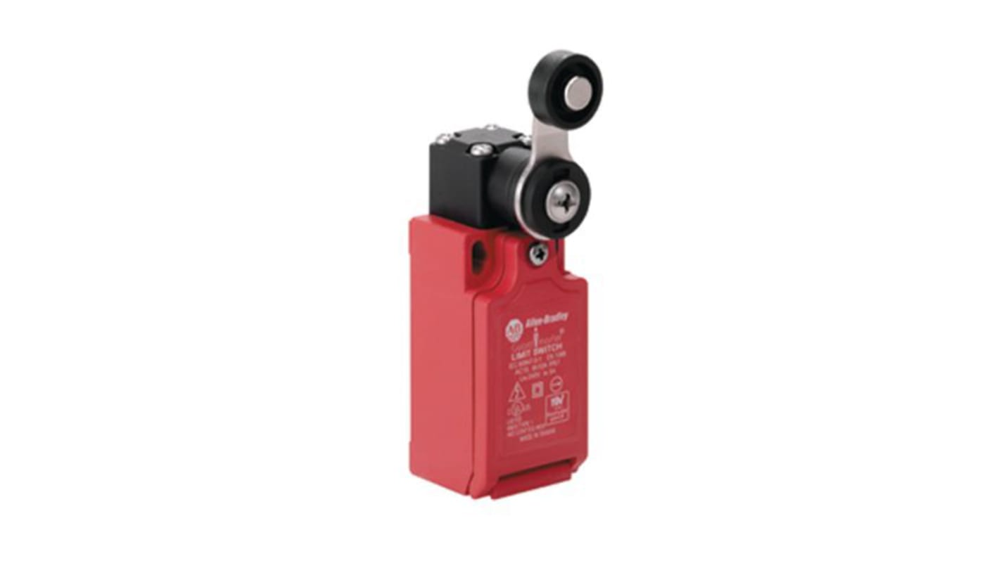 Allen Bradley Guardmaster 440P Series Short Lever Limit Switch, NO/NC, IP66, SPST, Glass Filled PBT Housing
