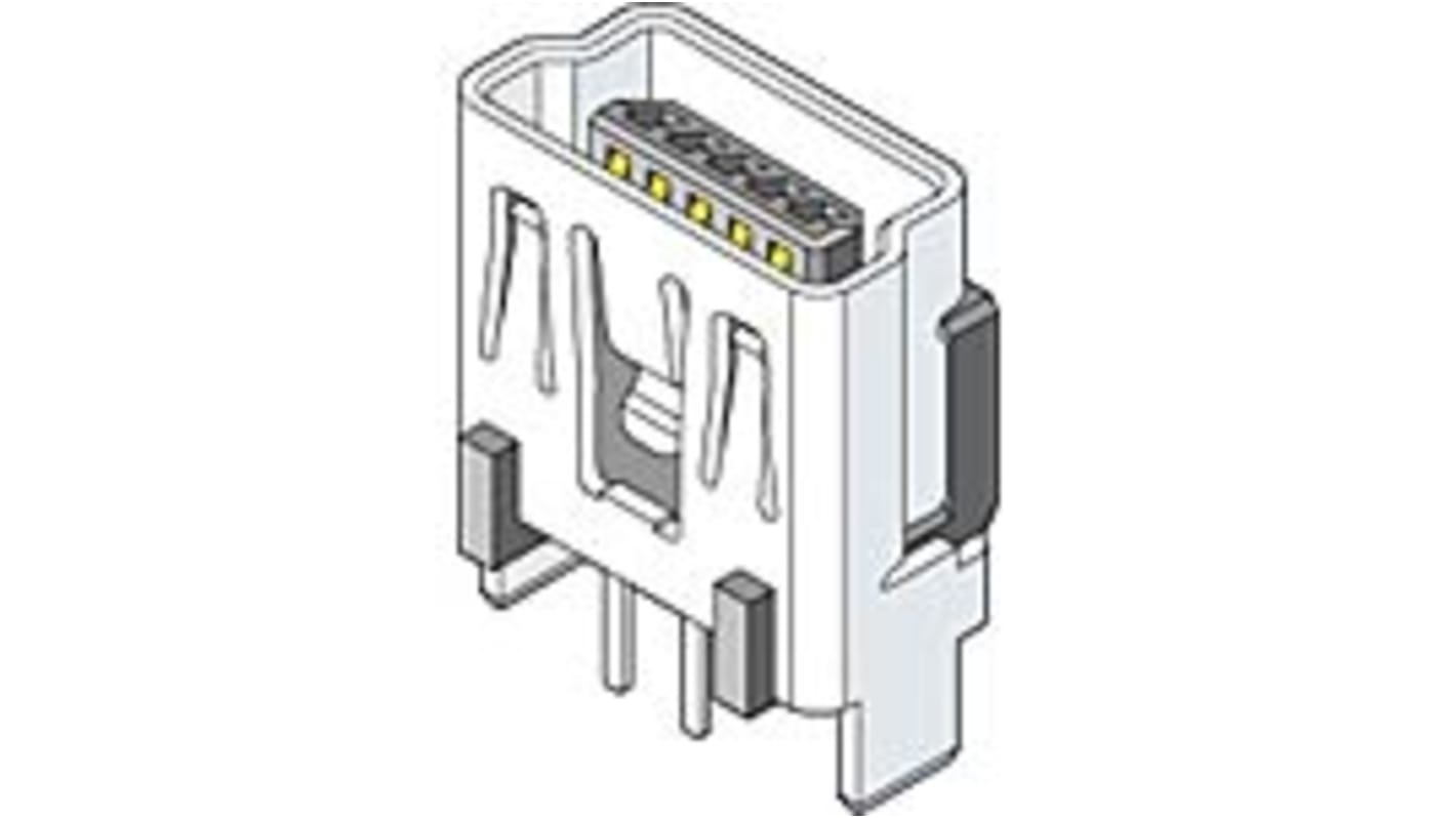 Molex Type-Mini B USBコネクタ, メス, スルーホール実装