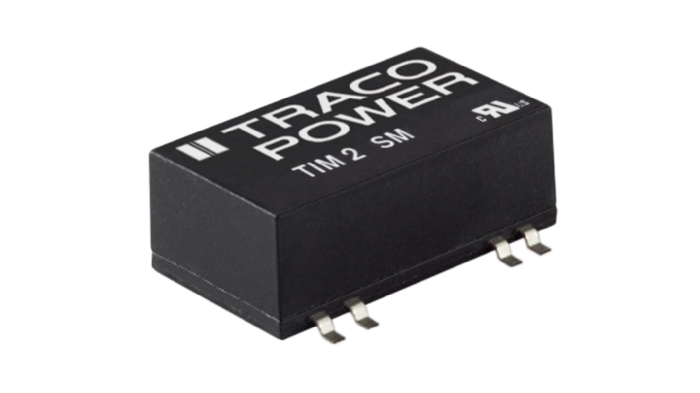 TRACOPOWER TIM 2 DC-DC Converter, ±15V dc/ ±67mA Output, 4.5 → 12 V dc Input, 2W, Surface Mount, +105°C Max Temp