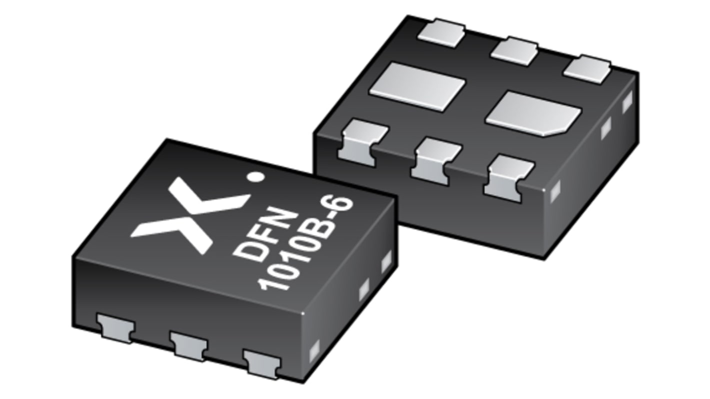 Dual P-Channel MOSFET, 500 mA, -20 V, 8-Pin DFN1010B-6 Nexperia PMDXB950UPELZ