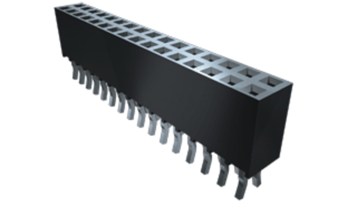 Samtec SSQ Series Straight Through Hole Mount PCB Socket, 4-Contact, 1-Row, 2.54mm Pitch, Solder Termination