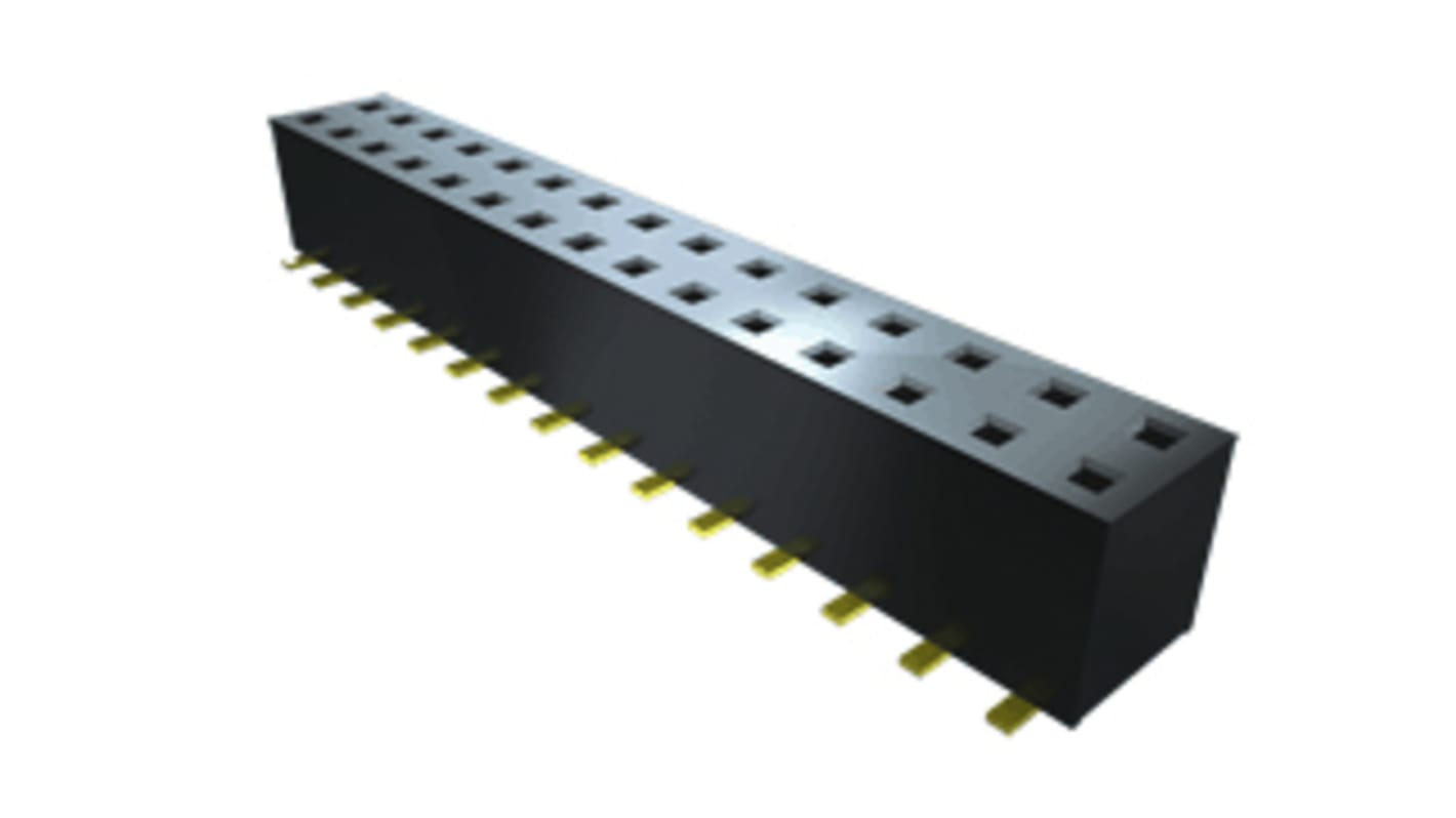 Samtec TLE Series Straight Surface Mount PCB Socket, 20-Contact, 2-Row, 2mm Pitch, Solder Termination
