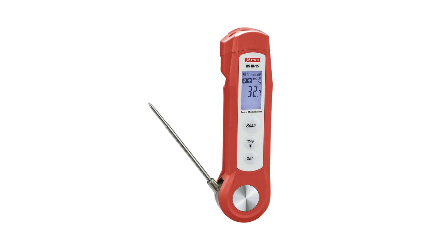 RS PRO RSIR-95 Infrared Thermometer, -20°C Min, ±1 (Probe) % Accuracy, °C Measurements With RS Calibration