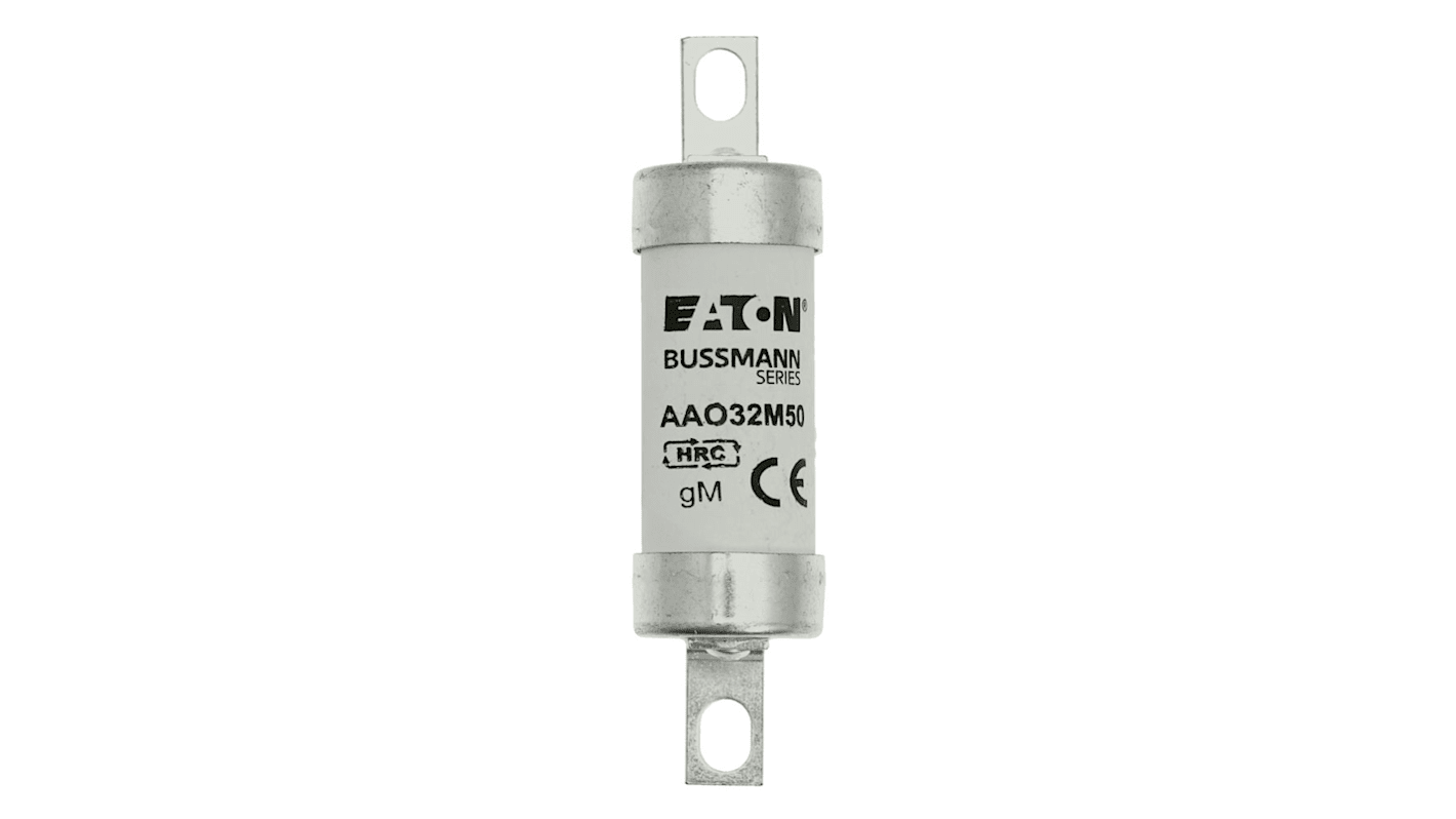 Eaton 快速熔断器, 32A, 500V, A2尺寸, 主体长54.5mm, 总长85mm, gM类应用, 偏置方向插片, 高分断能力, Eaton Bussmann系列