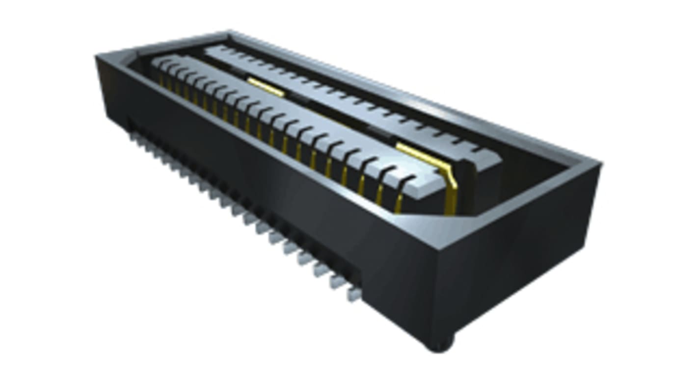 Samtec QSE Series Straight Surface Mount PCB Socket, 40-Contact, 2-Row, 0.8mm Pitch, Solder Termination