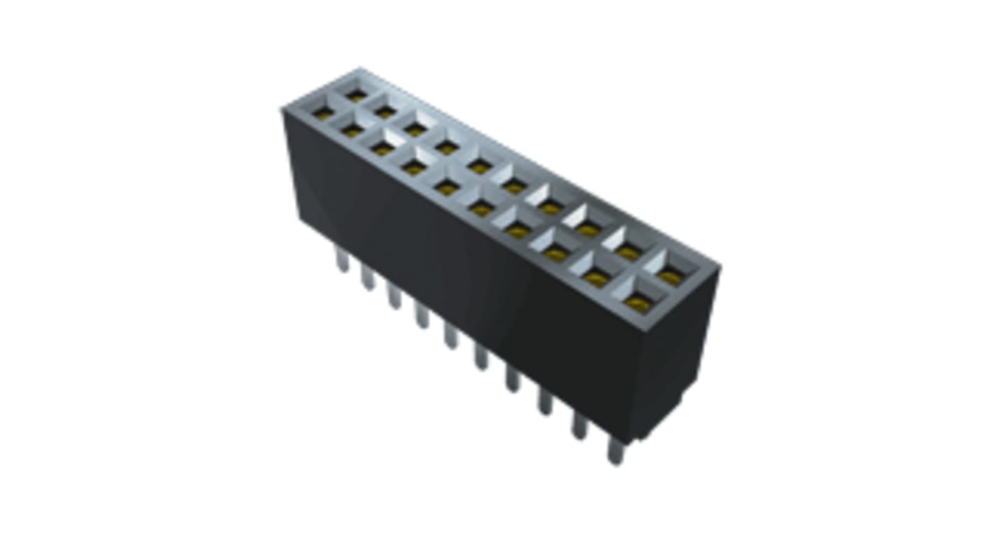 Conector hembra para PCB Samtec serie SFMC, de 8 vías en 2 filas, paso 1.27mm, 220 V, 310 V., 2.9A, Montaje