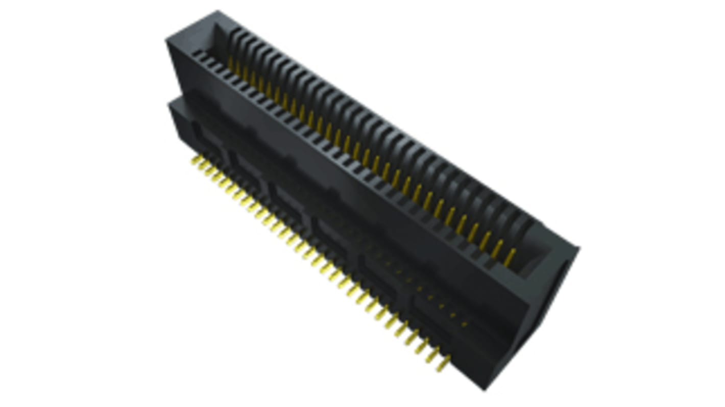 Samtec MEC8-DV Series Vertical Female Edge Connector, Edge Mount, 20-Contacts, 0.8mm Pitch, 2-Row, Solder Termination