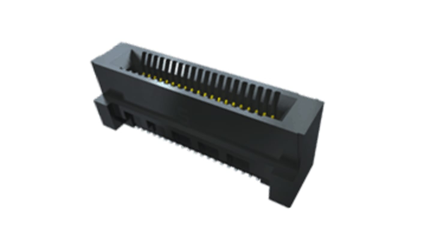 Samtec HSEC8-PE Series Vertical Female Edge Connector, Surface Mount, 80-Contacts, 0.8mm Pitch, 2-Row, Solder