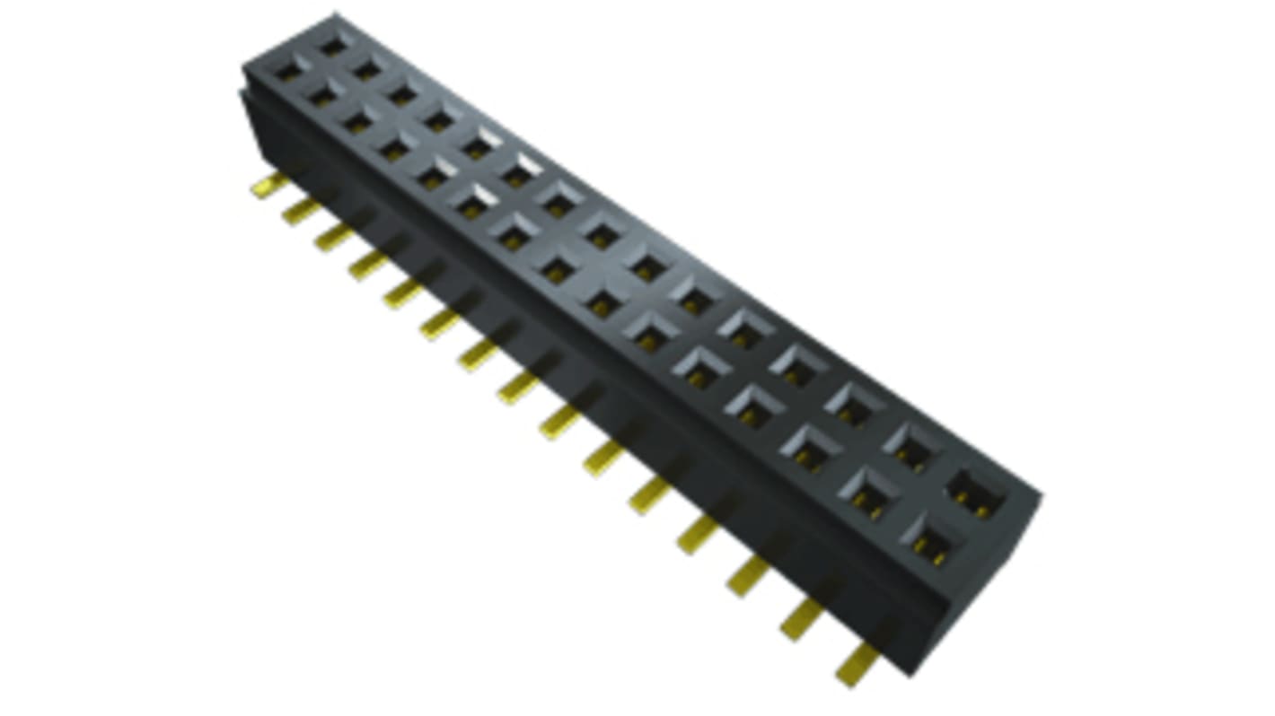 Samtec CLM Series Straight Surface Mount PCB Socket, 6-Contact, 2-Row, 1mm Pitch, Solder Termination