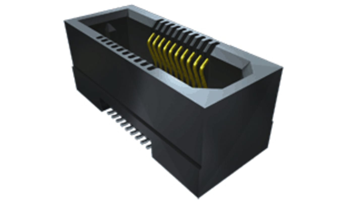 Samtec ERF5 Series Straight Surface Mount PCB Socket, 20-Contact, 1-Row, 0.5mm Pitch, Solder Termination
