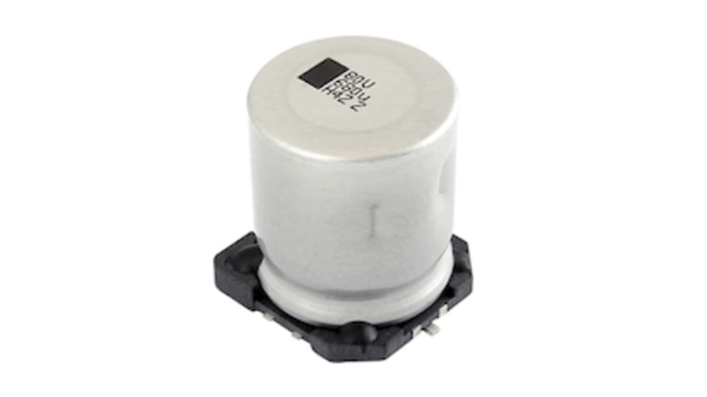 Vishay 220μF,100V dc コンデンサ, 表面実装 ±20%, -40°Cから +105°C
