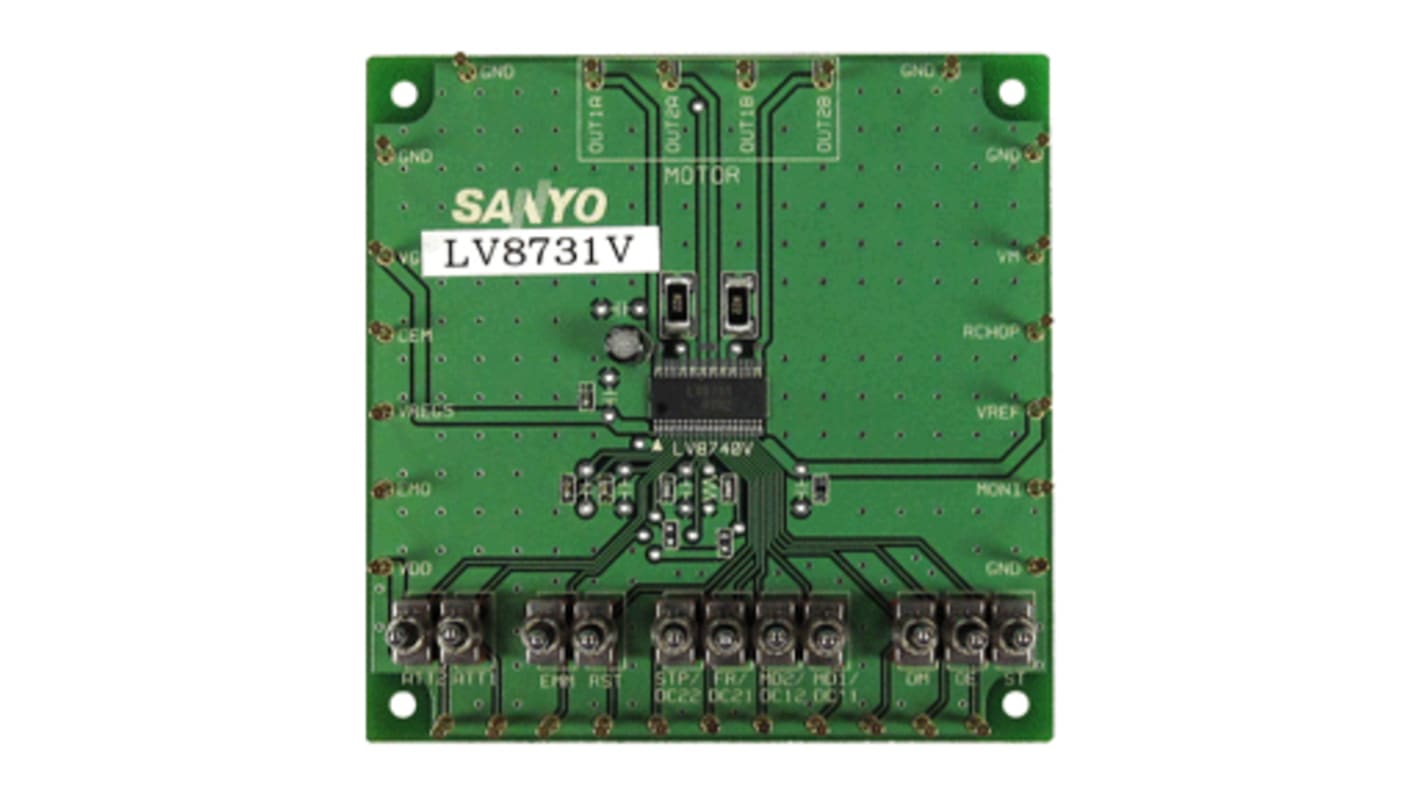 Płytka ewaluacyjna, LV8731V-TLM-H, Płytka ewaluacyjna, H-Bridge Driver IC Evaluation Board, do uzycia z: 2-kanałowy