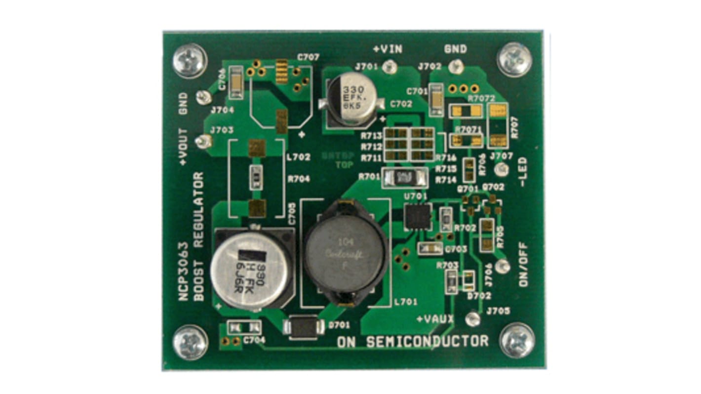 onsemi DFN Boost Demonstration Evaluation Board Boost Converter for NCP3063BMNTXG for DFN Boost Demonstration