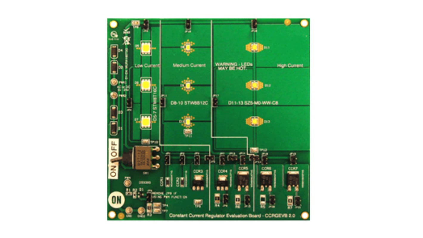 onsemi CCRGEVB, Constant Current Regulator Array Evaluation Board Evaluation Board for MURA160T3G, NSI45020AT1G,