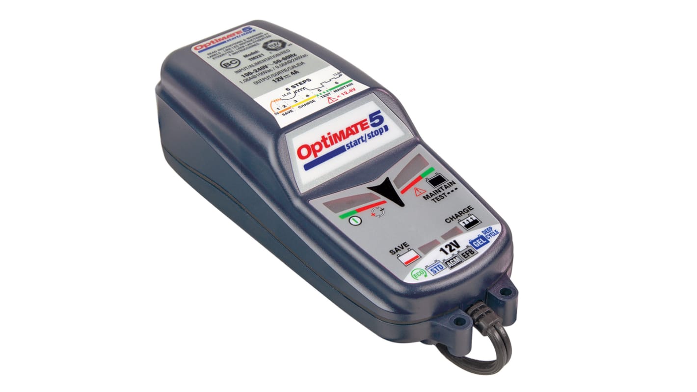 TecMate Optimate 5 Battery Charger For Lead Acid 12 V 12V 4A with UK plug