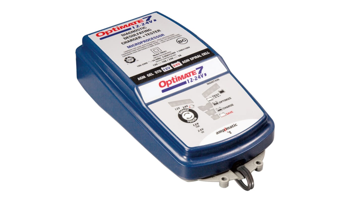 TecMate Optimate 7 Battery Charger For Lead Acid 12 V, 24 V 12V 10A