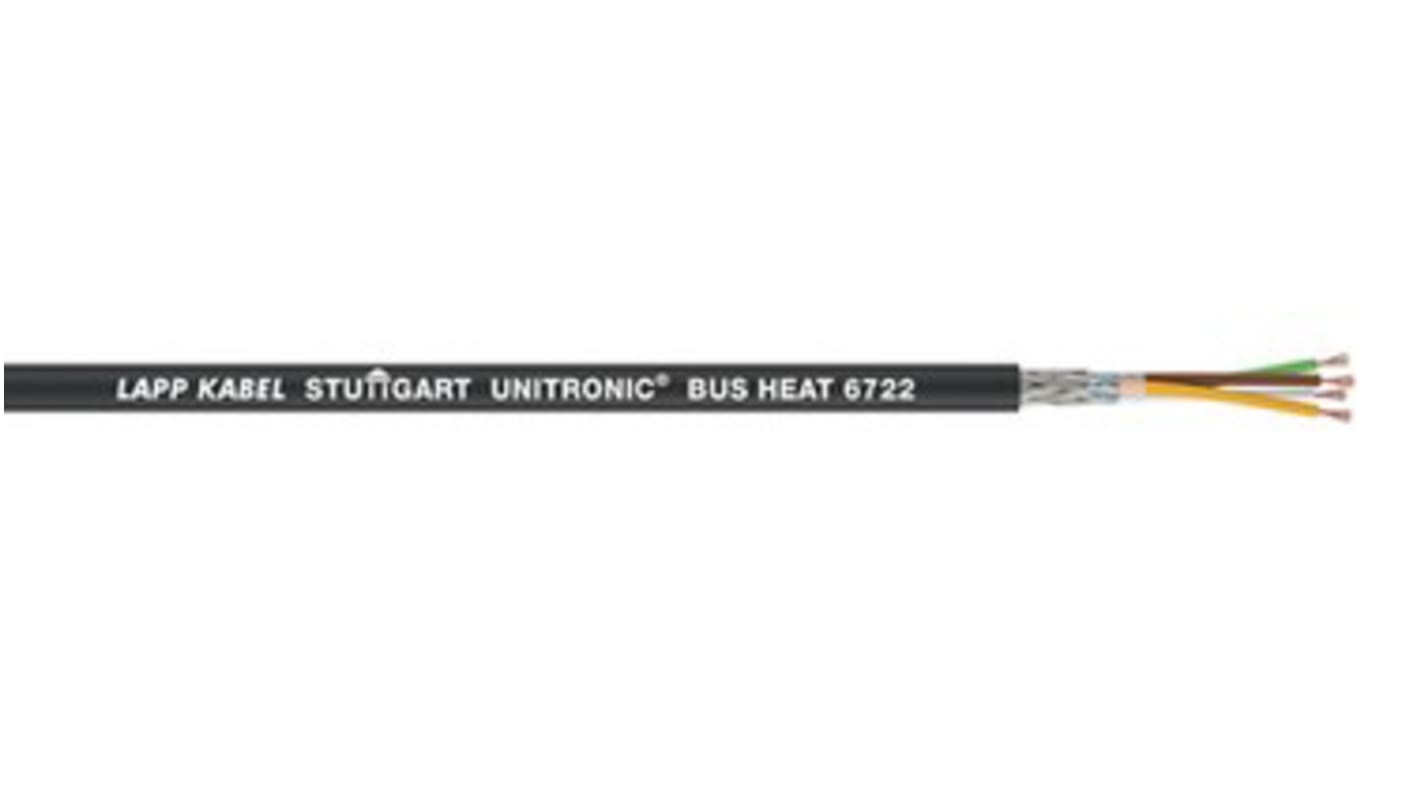 Lapp UNITRONIC BUS HEAT Datenkabel, 4-adrig x 0,25 mm² Schwarz, 100m, 24 AWG, Kupfergeflecht