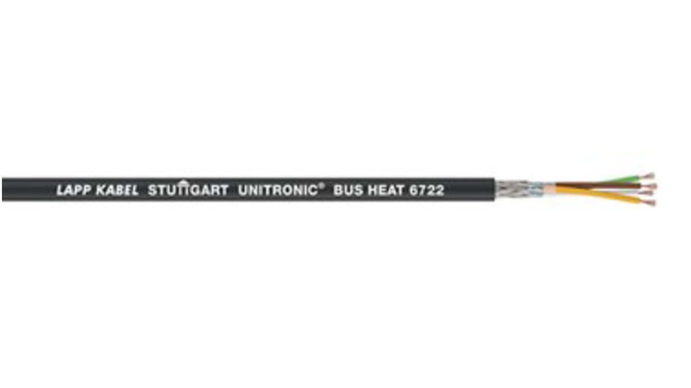 Cable de datos apantallado Lapp UNITRONIC BUS HEAT de 4 núcleos, 0,5 mm², Ø ext. 8.36mm, long. 100m, 250 V,