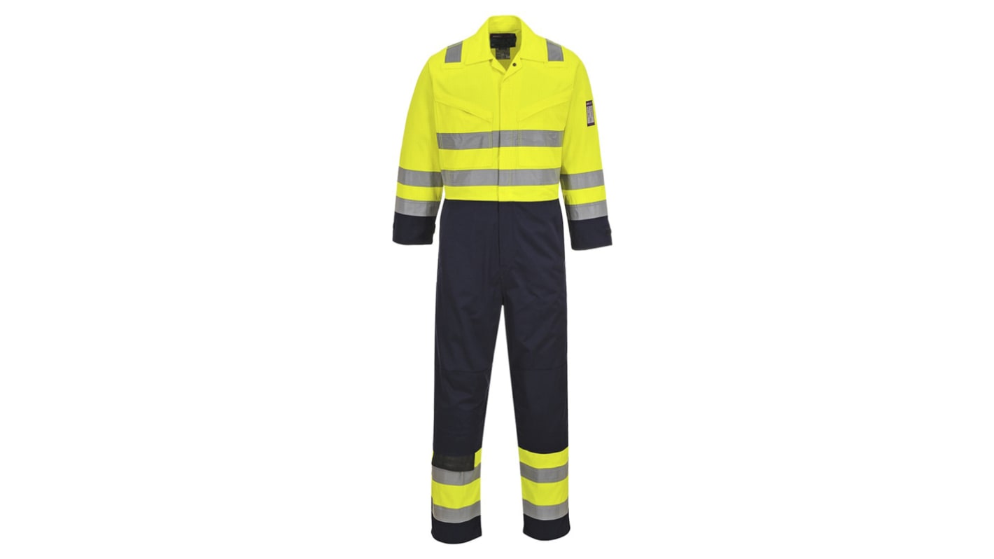 Portwest Yellow Reusable Hi Vis Overalls, M