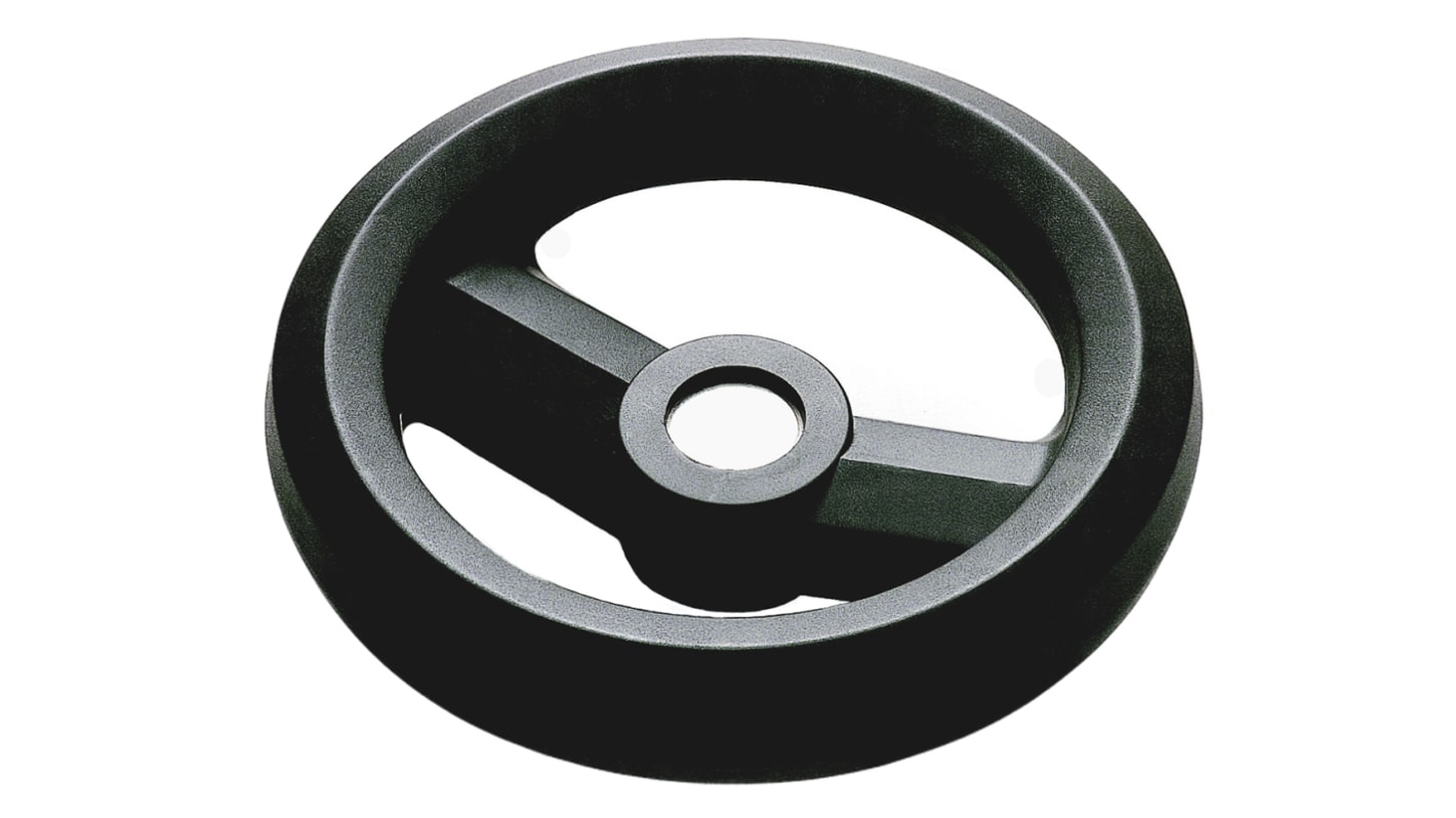 RS PRO Black Glass-Fibre Reinforced Technopolymer Hand Wheel, 126mm diameter