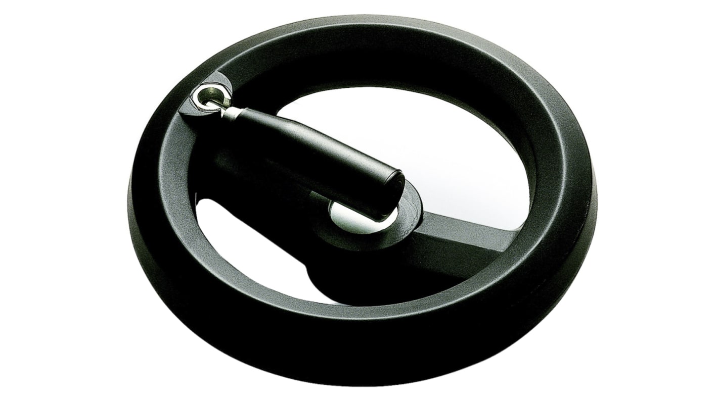 RS PRO Black Glass-Fibre Reinforced Technopolymer Hand Wheel, 100mm diameter