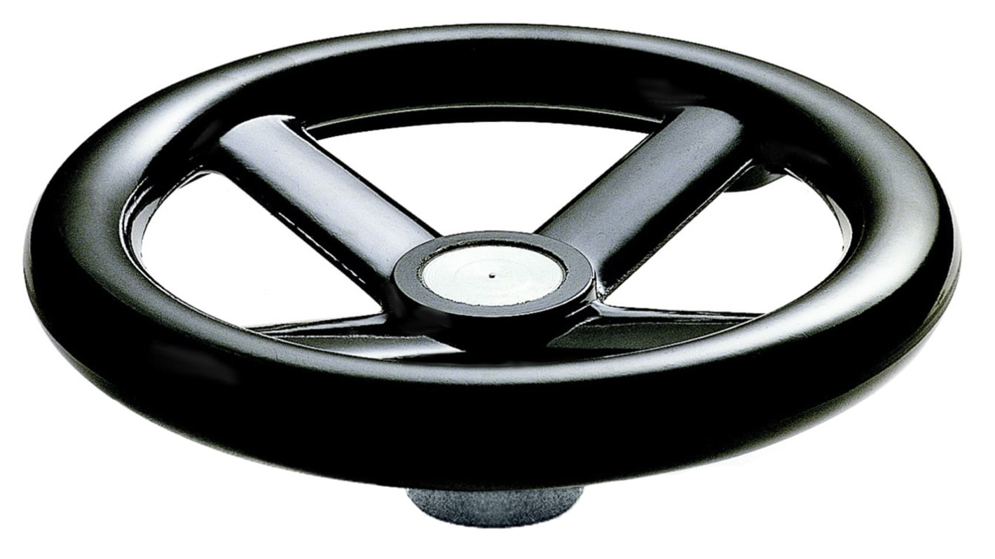 RS PRO Black Phenoplast, Vegetal Fibre Reinforced Hand Wheel, 120mm diameter