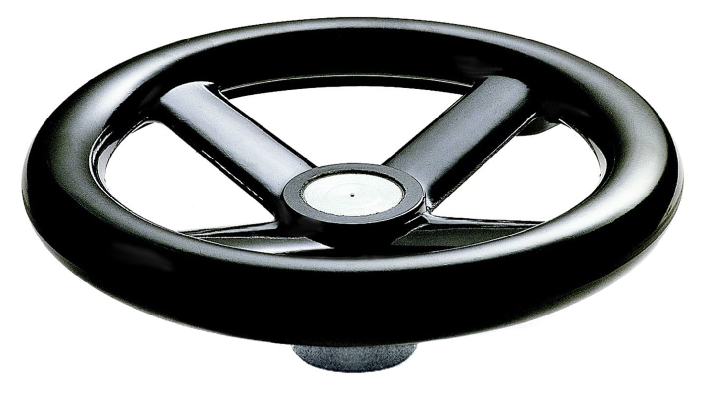 RS PRO Black Hand Wheel, 140mm diameter