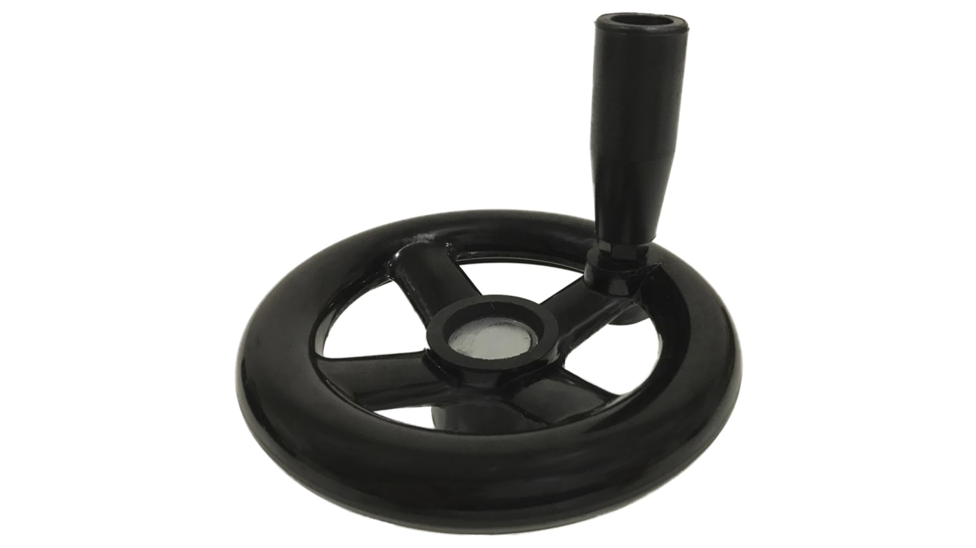 RS PRO Black Phenoplast, Vegetal Fibre Reinforced Hand Wheel, 160mm diameter