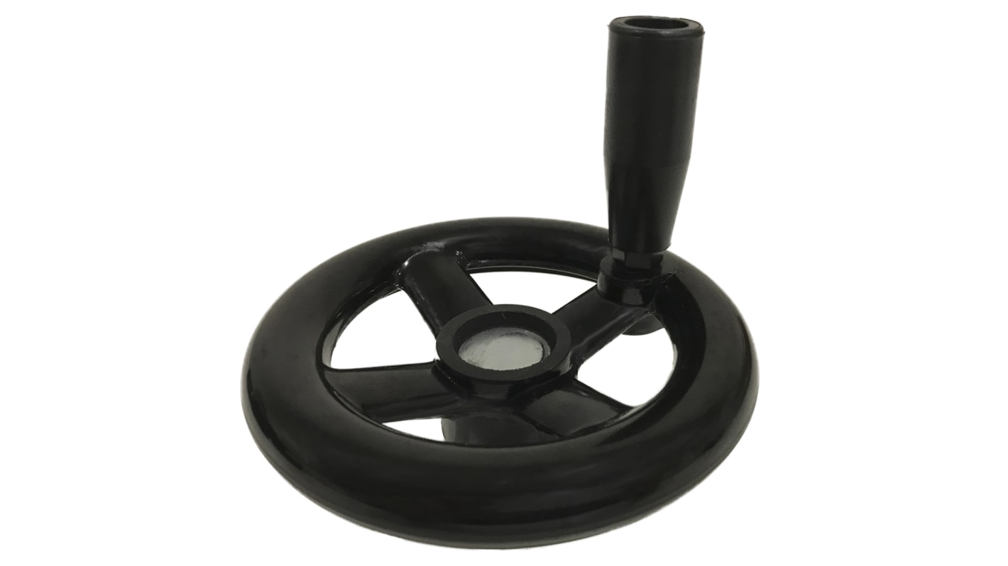 RS PRO Black Phenoplast, Vegetal Fibre Reinforced Hand Wheel, 250mm diameter