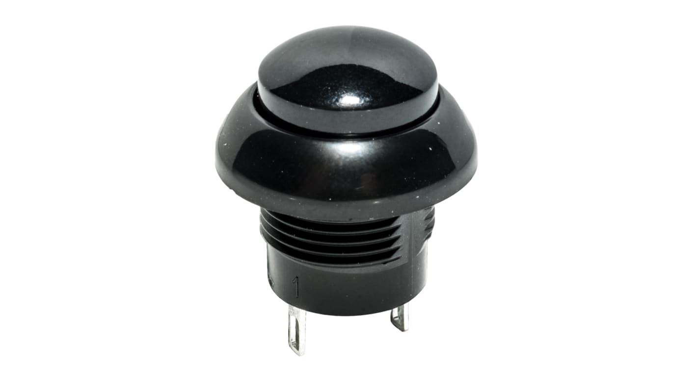 Interruptor de Botón Pulsador C & K, color de botón Negro, SPDT, acción momentánea, 5 A, 32V dc, Montaje en Panel, IP68