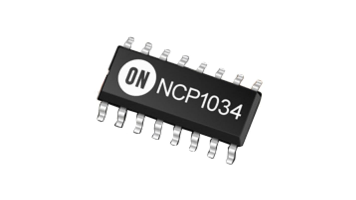 onsemi NCP1034DR2G DC-DC, Buck Controller 500 kHz 16-Pin, SOIC